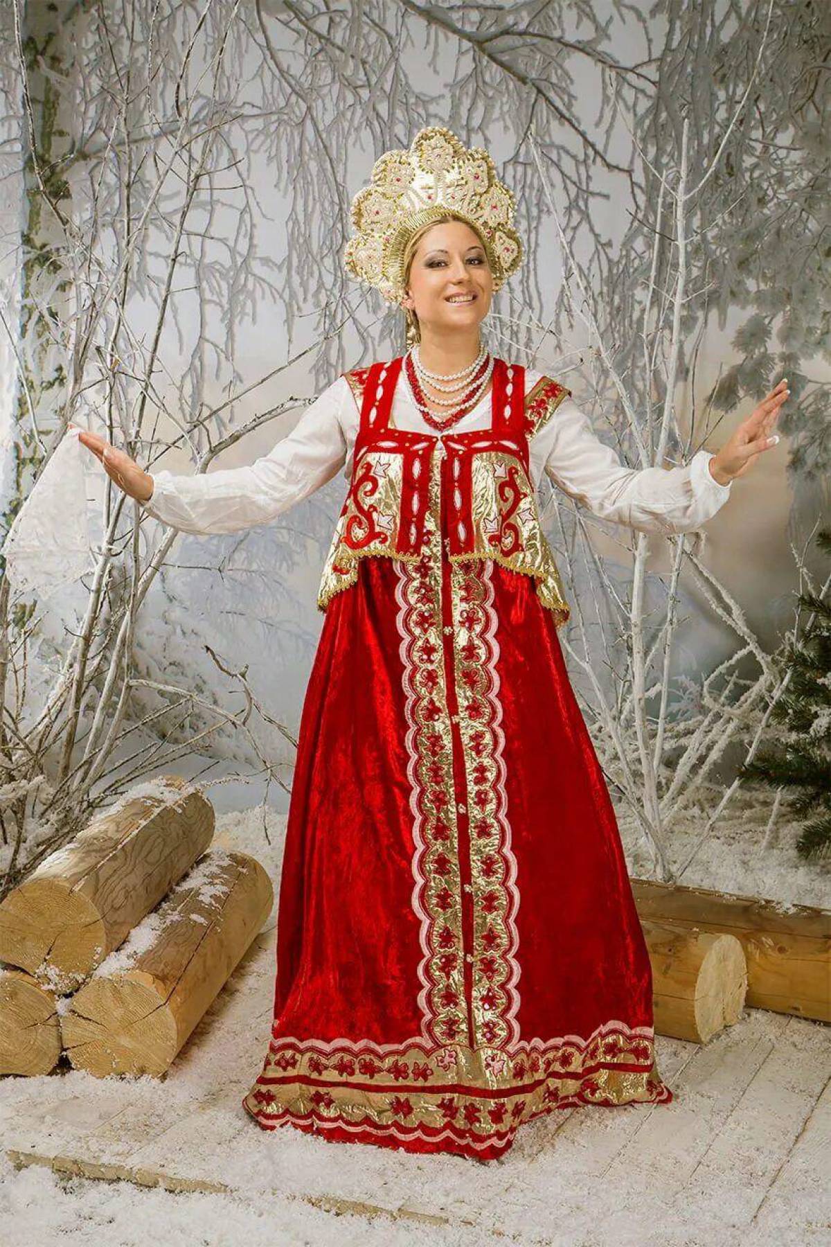 Girls in Slavic costumes in Baku